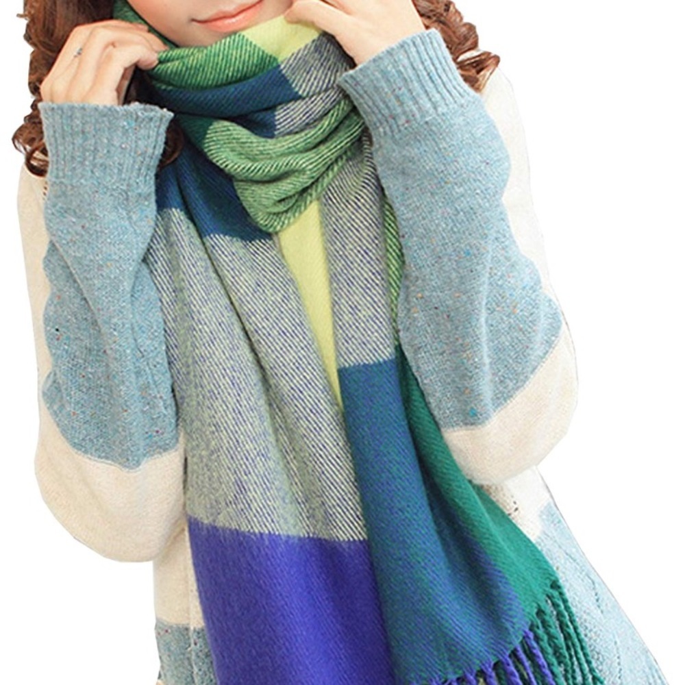 ✨Cozy GREEN Oversized PLAID Woman’s Scarf *NWT